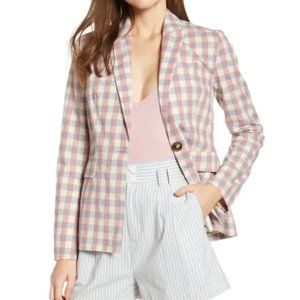 English Factory Gingham Check Blazer